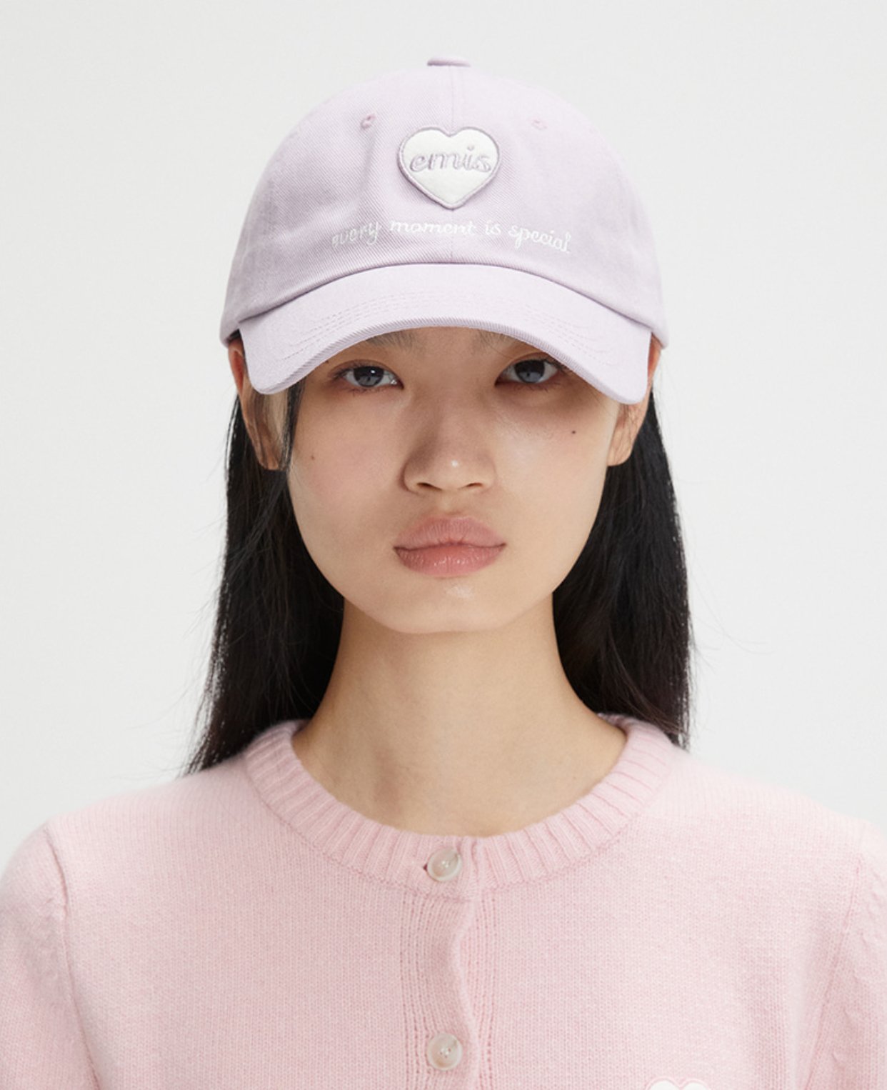 [emis] HEART WAPPEN BALL CAP ★大人気★ emis HEART WAPPEN TONE ON TONE BALL CAP, PURPLE (100