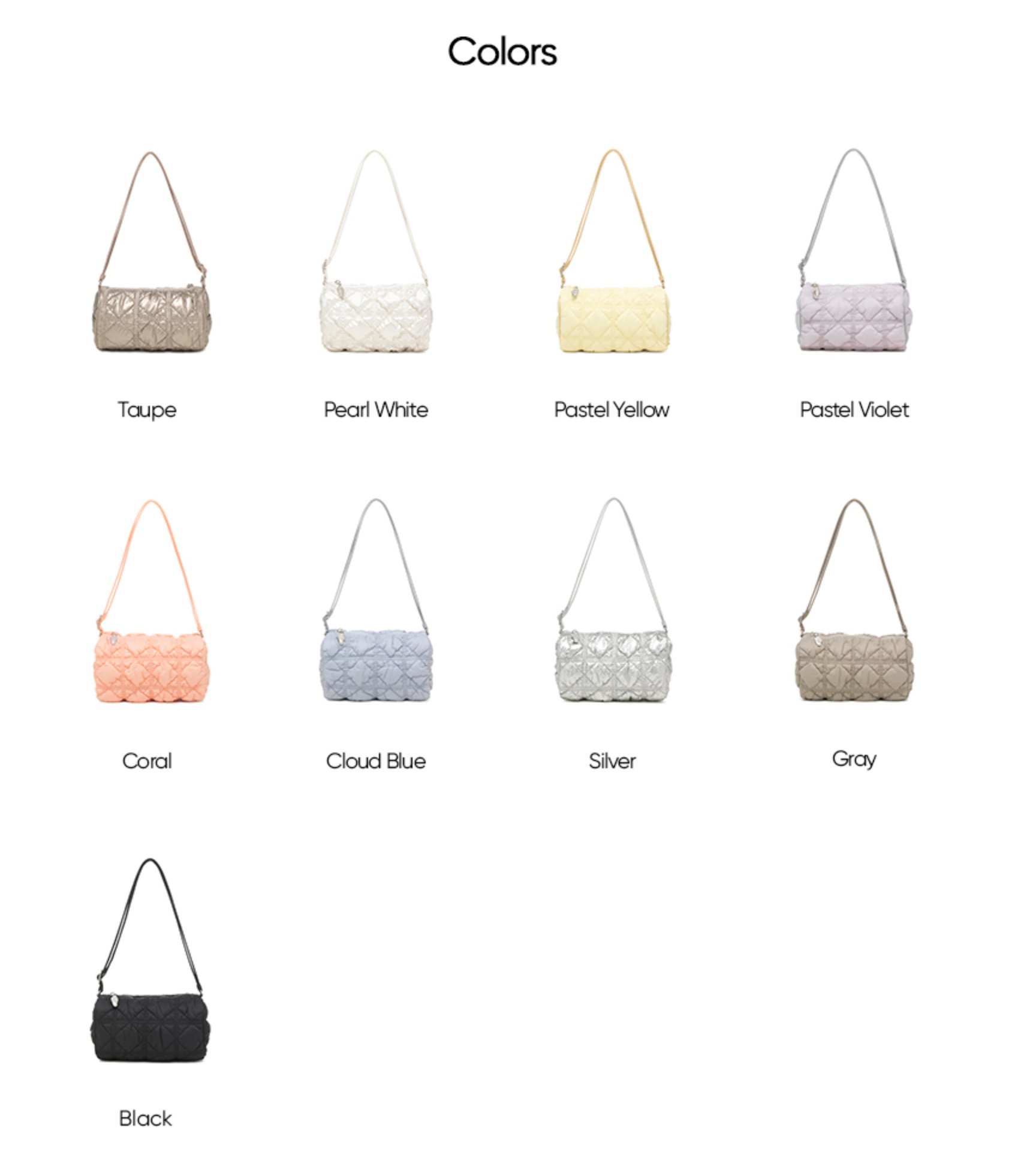 ■CARLYN■ Kira 8colors H75131010 CARLYN] KIRA Mini Bag - Gray / Quilted Tote & Crossbody
