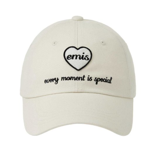 【EMIS】HEART WAPPEN BALL CAP-PURPLE emis HEART WAPPEN TONE ON TONE BALL CAP, PURPLE (100