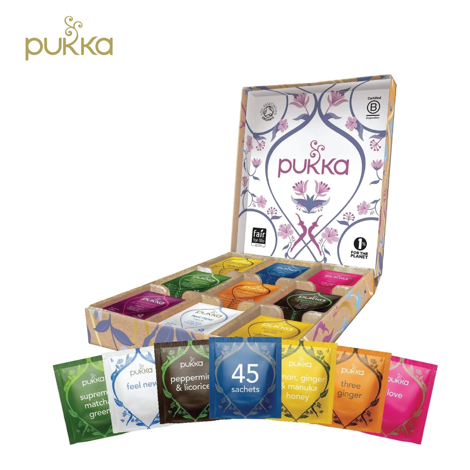 Pukka Tea Selection Box 45 Tea Bags | Everuts