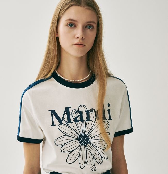 ★mardi mercredi★LINGER TSHIRT FLOWERMARDI* 6/25 Sequential Delivery] LINGER TSHIRT FLOWERMARDI_NAVY