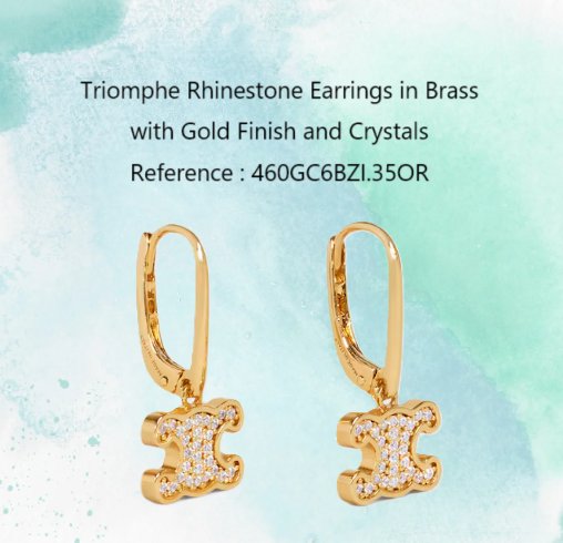 【国内発送】TRIOMPHE RHINESTONE EARRINGS IN BRASS Celine - Triomphe Rhinestone Earrings in Brass wit | Everuts