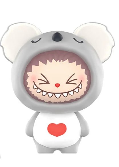 Koala Set Costume Per Bambini 1-10 Anni - Fascia Con Orecchie, Papillon, Coda E Guanti - Grigio